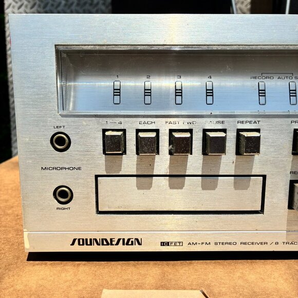 Vintage Soundesign 5466 AM/FM Stereo Receiver 8-Track Tape Player Tested Works - Picture 2 of 14